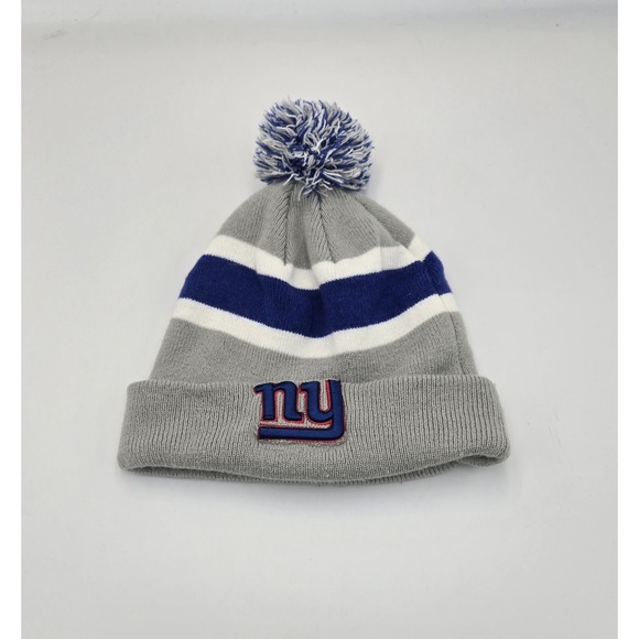 NFL Other - New York Giants Hat Beanie One Size Gray Knit Pom NFL Football